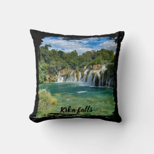 Krka Waterfalls in Croatia remote panorama view Cushion
