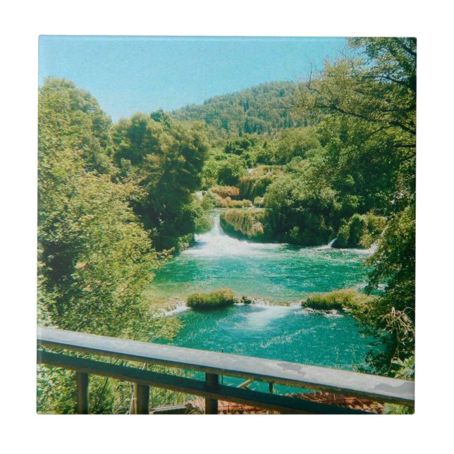 Krka Waterfalls -Krka National Park - Croatia Ceramic Tile (Front)