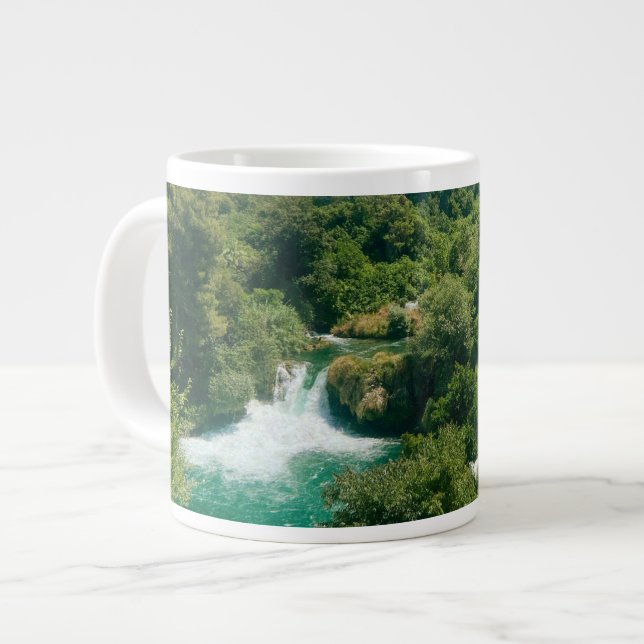 Krka Waterfalls -Krka National Park - Croatia Large Coffee Mug (Front Left)