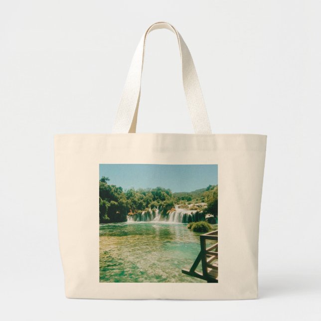 Krka Waterfalls -Krka National Park - Croatia Large Tote Bag (Front)