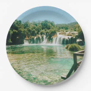 Krka Waterfalls -Krka National Park - Croatia Paper Plate