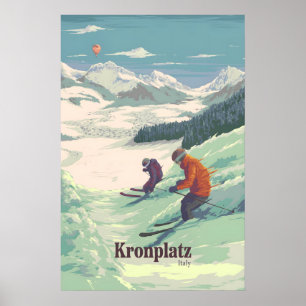 Kronplatz Italy Ski Resort Travel Poster