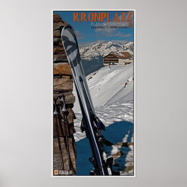 Kronplatz - Skis on Cairn Poster (Front)