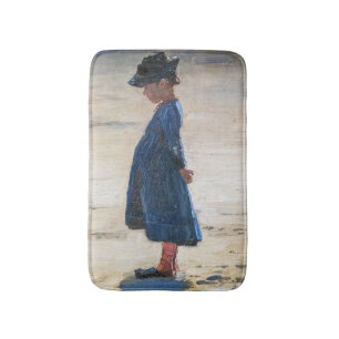 Kroyer - Little Girl standing on Skagen Beach Bath Mat