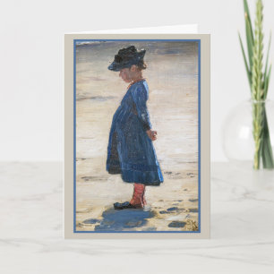 Kroyer - Little Girl standing on Skagen Beach Card
