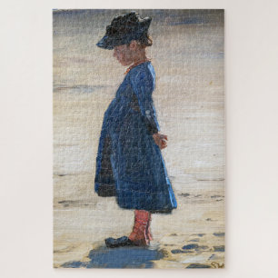 Kroyer - Little Girl standing on Skagen Beach Jigsaw Puzzle