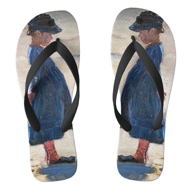 Kroyer - Little Girl standing on Skagen Beach Thongs (Footbed)