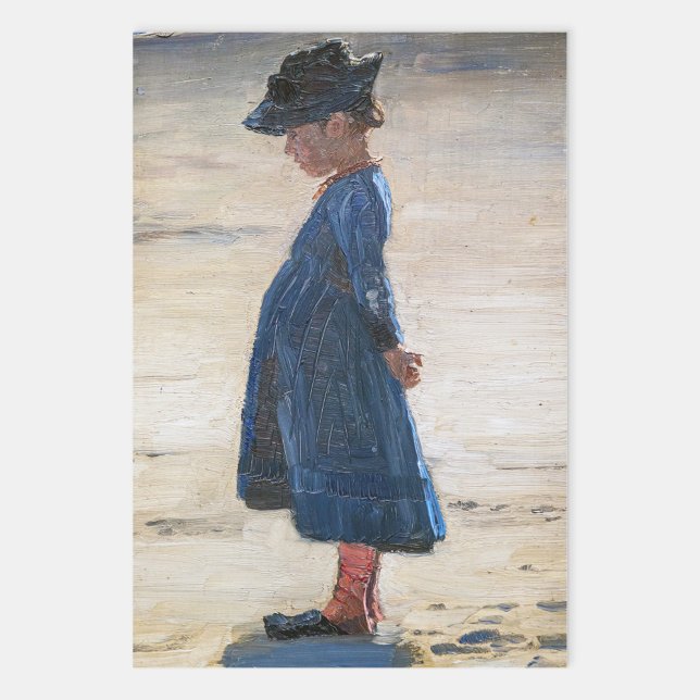 Kroyer - Little Girl standing on Skagen Beach Wrapping Paper Sheet (Creator Uploaded)
