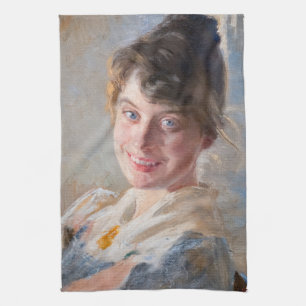 Kroyer - Portrait of the Artist’s Wife Marie Tea Towel