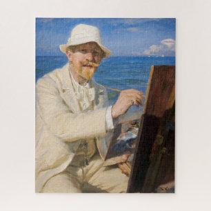 Kroyer - Self-Portrait at Skagen Beach Jigsaw Puzzle