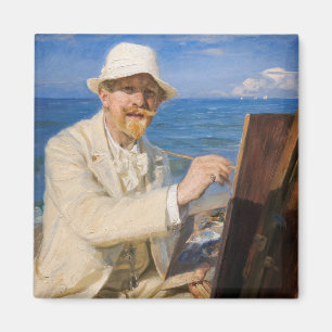 Kroyer - Self-Portrait at Skagen Beach Magnet