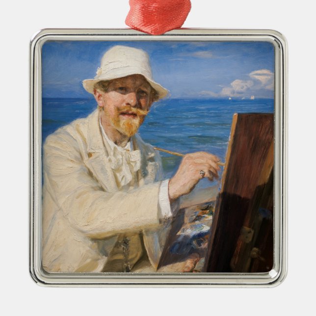 Kroyer - Self-Portrait at Skagen Beach Metal Ornament (Front)