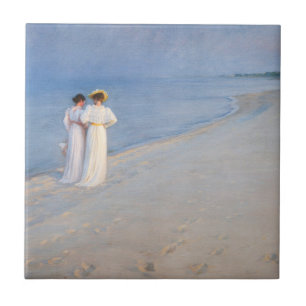 Kroyer - Summer Evening on Skagen Beach Ceramic Tile