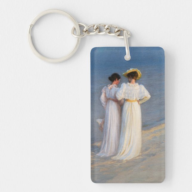 Kroyer - Summer Evening on Skagen Beach Closeup Key Ring (Front)