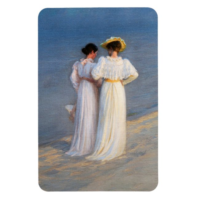 Kroyer - Summer Evening on Skagen Beach Closeup Magnet (Vertical)
