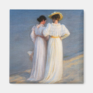 Kroyer - Summer Evening on Skagen Beach Closeup Magnet