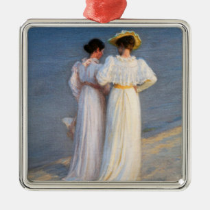 Kroyer - Summer Evening on Skagen Beach Closeup Metal Ornament