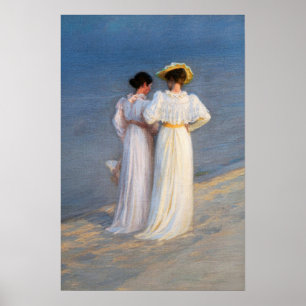 Kroyer - Summer Evening on Skagen Beach Closeup Poster