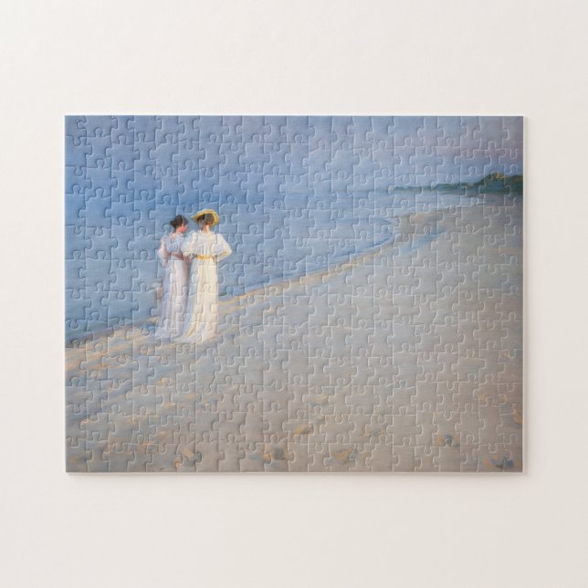 Kroyer - Summer Evening on Skagen Beach Jigsaw Puzzle (Horizontal)