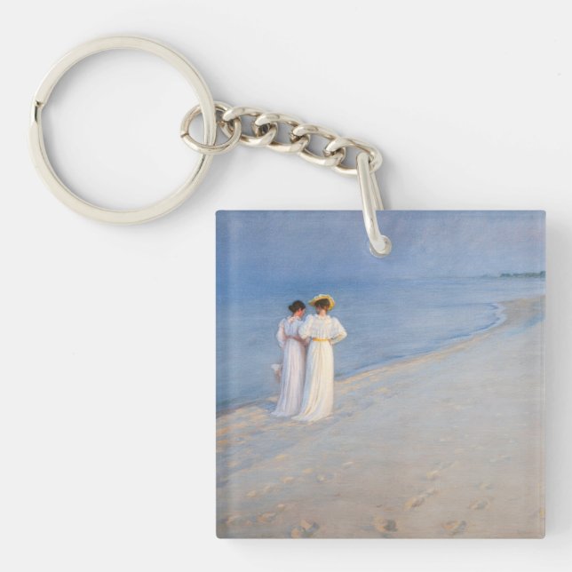 Kroyer - Summer Evening on Skagen Beach Key Ring (Front)