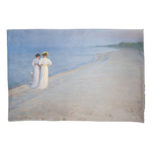 Kroyer - Summer Evening on Skagen Beach Pillowcase