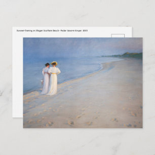 Kroyer - Summer Evening on Skagen Beach Postcard