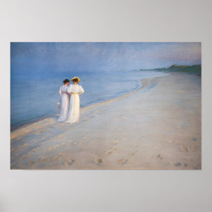 Kroyer - Summer Evening on Skagen Beach Poster