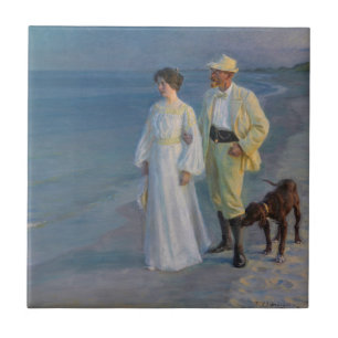 Kroyer - The Artist and his Wife on the Beach Ceramic Tile