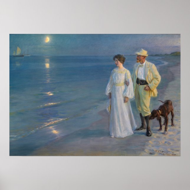 Kroyer - The Artist and his Wife on the Beach Poster (Front)