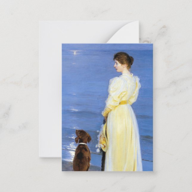 Kroyer - The Artist's Wife and Dog by the Shore Card (Front)
