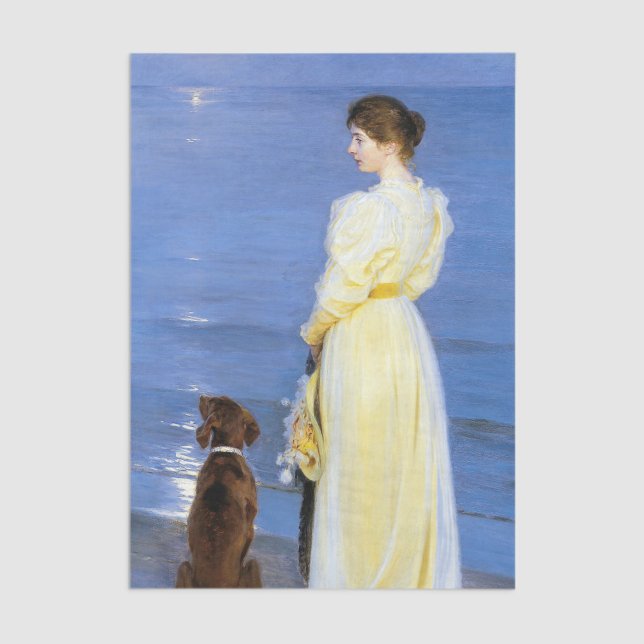 Kroyer - The Artist's Wife and Dog by the Shore Tissue Paper (Creator Uploaded)