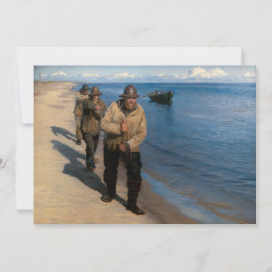 Kroyer - Three Fishermen Pulling a Boat Invitation