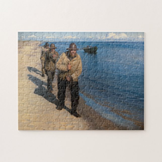 Kroyer - Three Fishermen Pulling a Boat Jigsaw Puzzle (Horizontal)