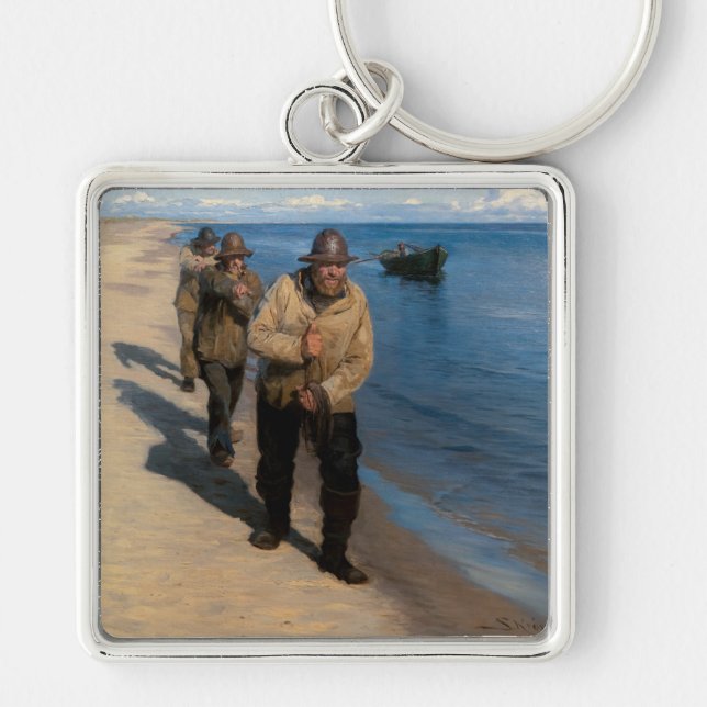 Kroyer - Three Fishermen Pulling a Boat Key Ring (Front)