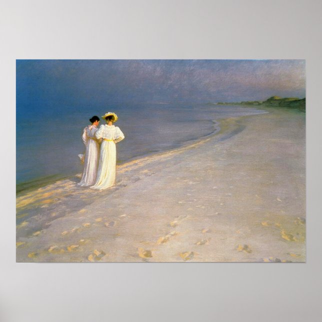 Kroyer's "Summer Afternoon on Skagen Beach" Poster (Front)