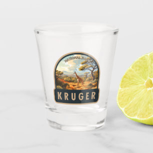 Kruger National Park South Africa Giraffe Vintage Shot Glass