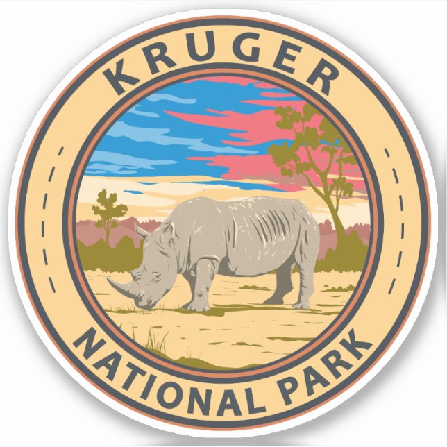 Kruger National Park White Rhinoceros Travel Art (Front)