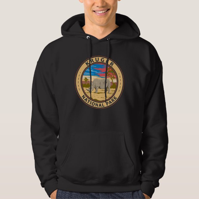 Kruger National Park White Rhinoceros Travel Art Hoodie (Front)