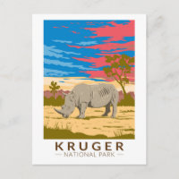 Kruger National Park White Rhinoceros Travel Art