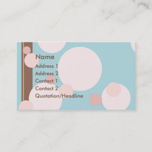 KRW Aqua Pink and Brown Dots Custom Business Card