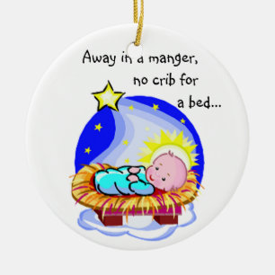 KRW Away in a Manger Christmas Carol Ornament