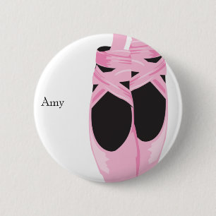 KRW Ballerina Shoes Custom Birthday Button Favour
