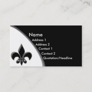KRW Black Fleur De Lis Two Tone Business Card