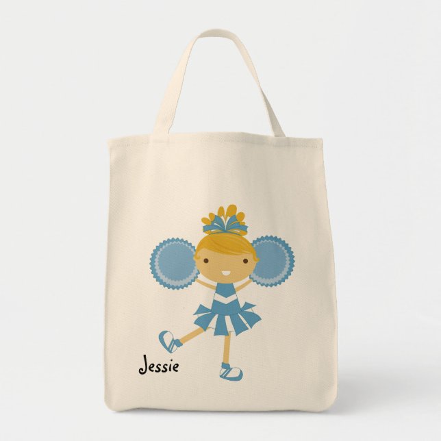 KRW Blue Cheerleader Custom Party Tote Bag (Front)