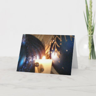 KRW Blue Christmas Holiday Ornament Card