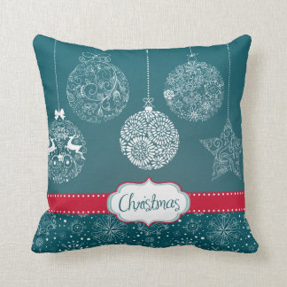 KRW Blue Christmas Ornament Pillow