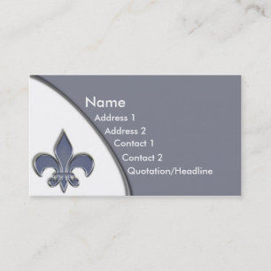 KRW Blue Fleur De Lis Two Tone Business Card