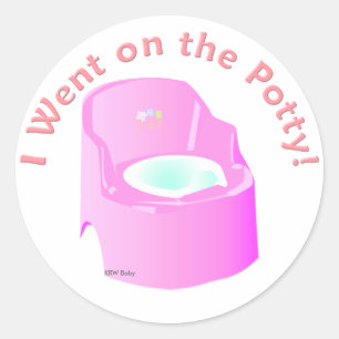 KRW Blue I Went on the Potty Training Reward Classic Round Sticker