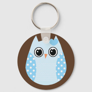 KRW Blue Polka Dot Owl Keychain Favour