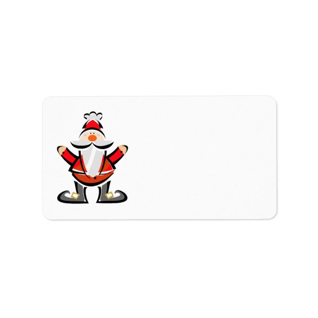 KRW Cartoon Star Santa Claus Blank Address Label (Front)